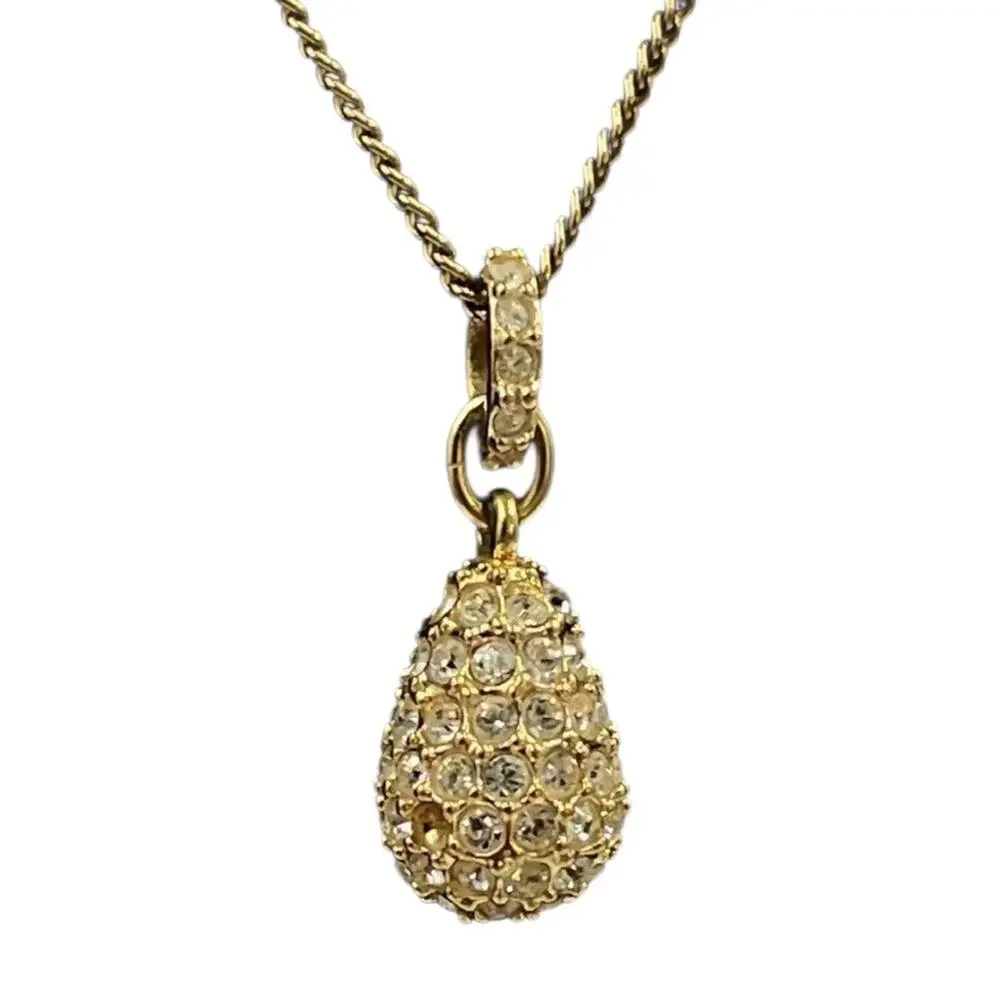 Swarovski Gold Tone Pave Pendant Necklace - Picture 3 of 9